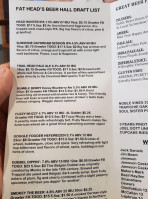 Fat Head's Brewery And Tap House menu