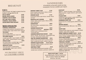 Northeast Sandwich Co. menu