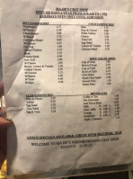 Ma-de-chat Shop menu