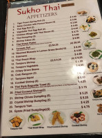 Sukho Thai menu