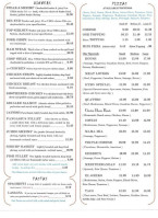 Costas Pizza Steakhouse menu