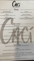 Caci Wood-fired Grill menu