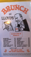 Lloyd's Lounge menu