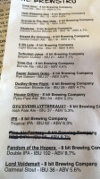8 Bit Brewing Company menu