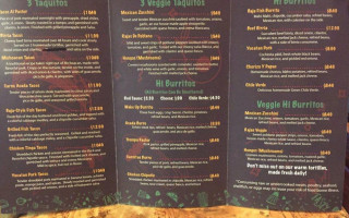 Del Barrio Cafe menu