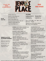 Jenn's Place menu