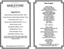 Barleyvine menu