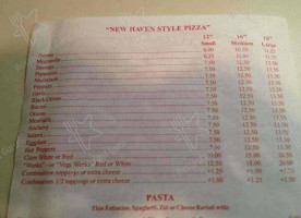 Papa's Pizza Pasta menu