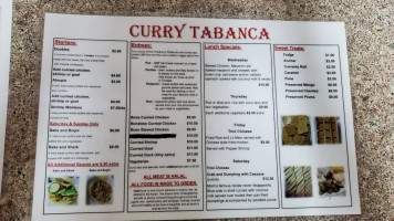 Curry Tabanca menu