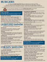 The Cove Grill menu