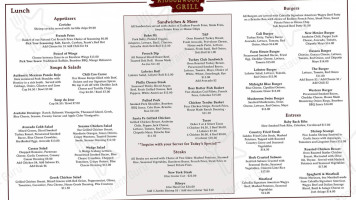 Ribbonwood Grill menu