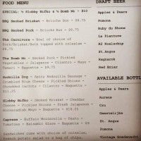 Strange Roots Experimental Ales menu