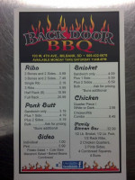 Backdoor Bbq menu