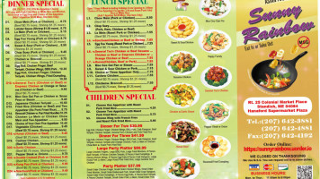 Sunny Rainbow menu