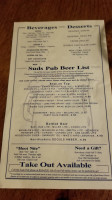 Sud's Pub menu