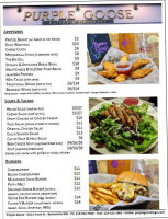 Purple Goose Eatery Drinkery menu