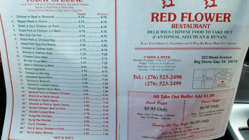 Red Flower menu