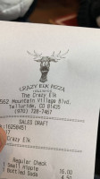 Crazy Elk Pizza menu