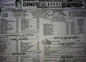 Dean's Diner menu