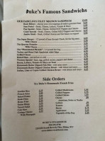 Duke's Steakhouse menu