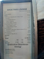 Shoebooties menu