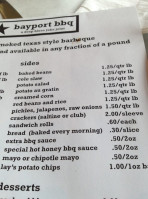 Bayport Bbq menu