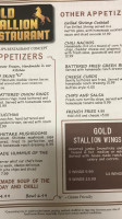Gold Stallion menu