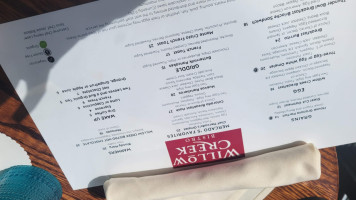 Willow Creek Bistro menu