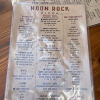 Noon Rock Pizza menu