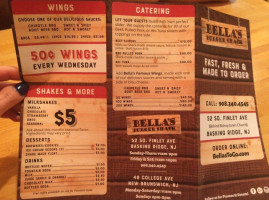 Bella's Burger Shack menu
