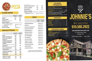 Johnnies Pizza menu