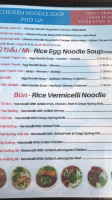 Pho Ngoc Hung menu