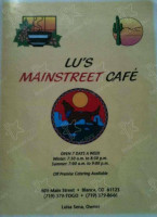 Lu's Main Street Cafe menu