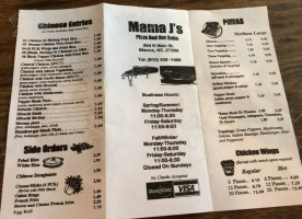 Mama J's Pizza Subs menu