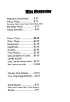 Beaverville Pub menu