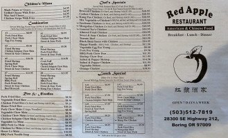Red Apple menu