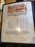 Ryan's Famous Pizza Subs menu