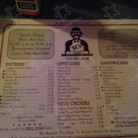 Tc's And Tavern menu