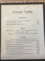 Corner Table menu