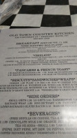 Old Town Country Kitchen. menu