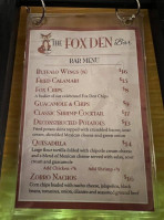 The Fox Bistro menu
