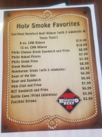 Holy Smoke Bbq, Mexican N American Food menu