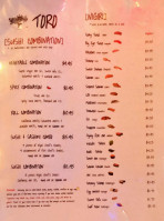 Bento Toro Sushi menu