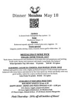 Mezzaluna Willits menu