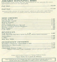 Barnelli's menu