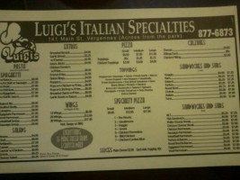 Luigi's Italian Specialties menu