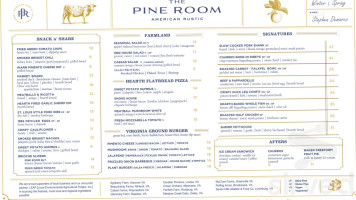 The Pine Room At The Roanoke menu