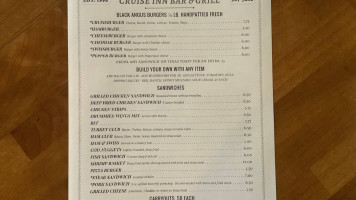 Cruise Inn Grill menu