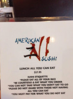 Amerikan Ni Sushi menu