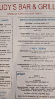 Rudys Bar Grill menu